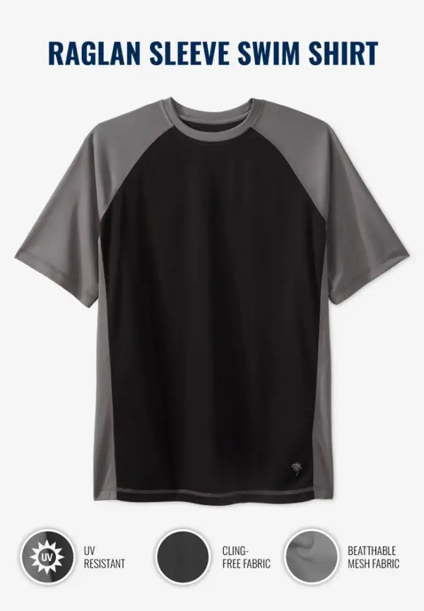 Cling-Free Raglan Short Sleeve Swim Shirt