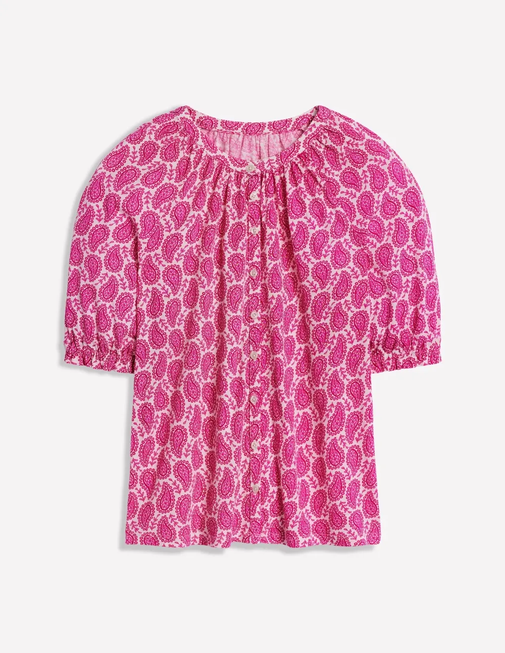 Pink Puff - Sleeve Jersey Blouse