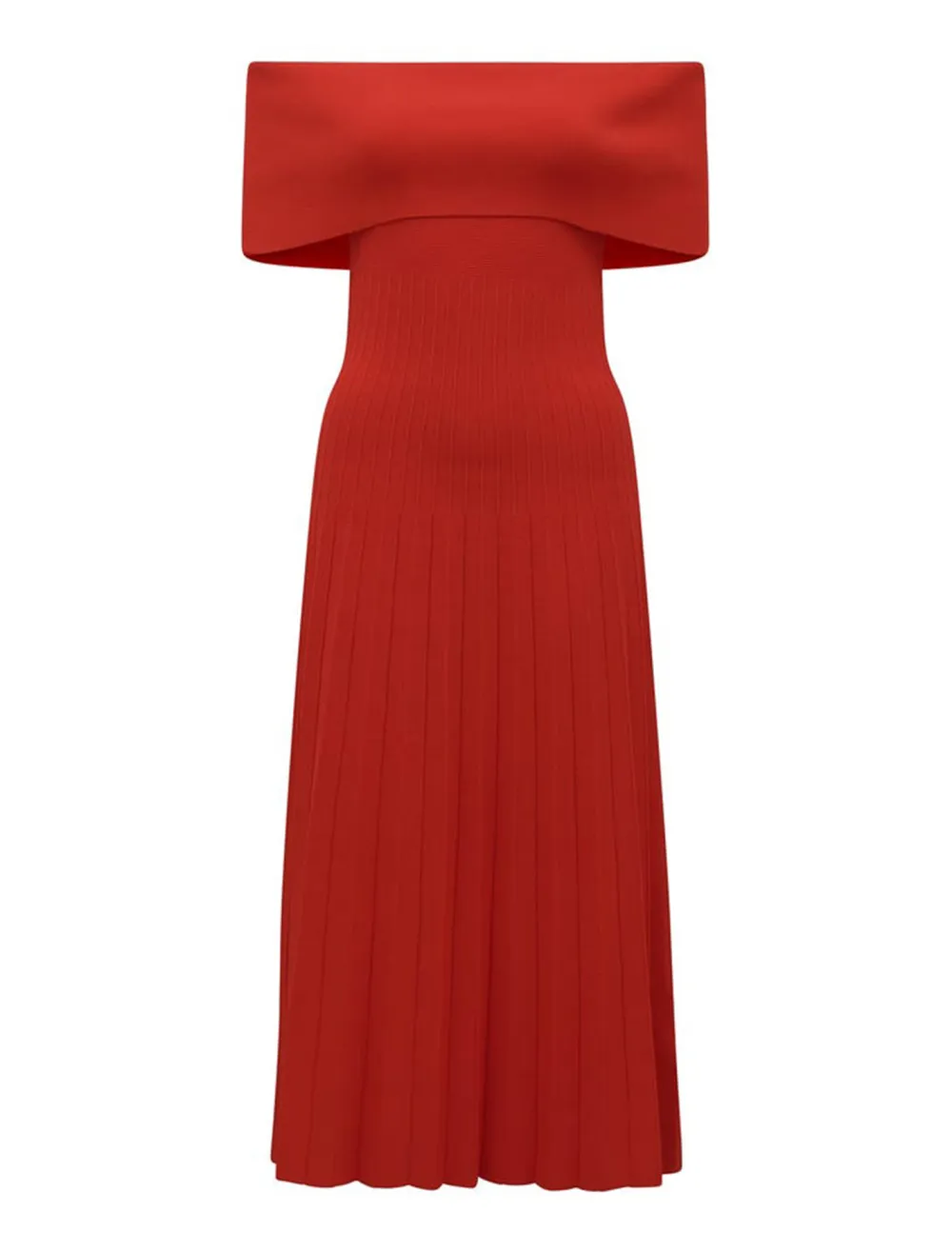 Off Shoulder Knit Midi Dress