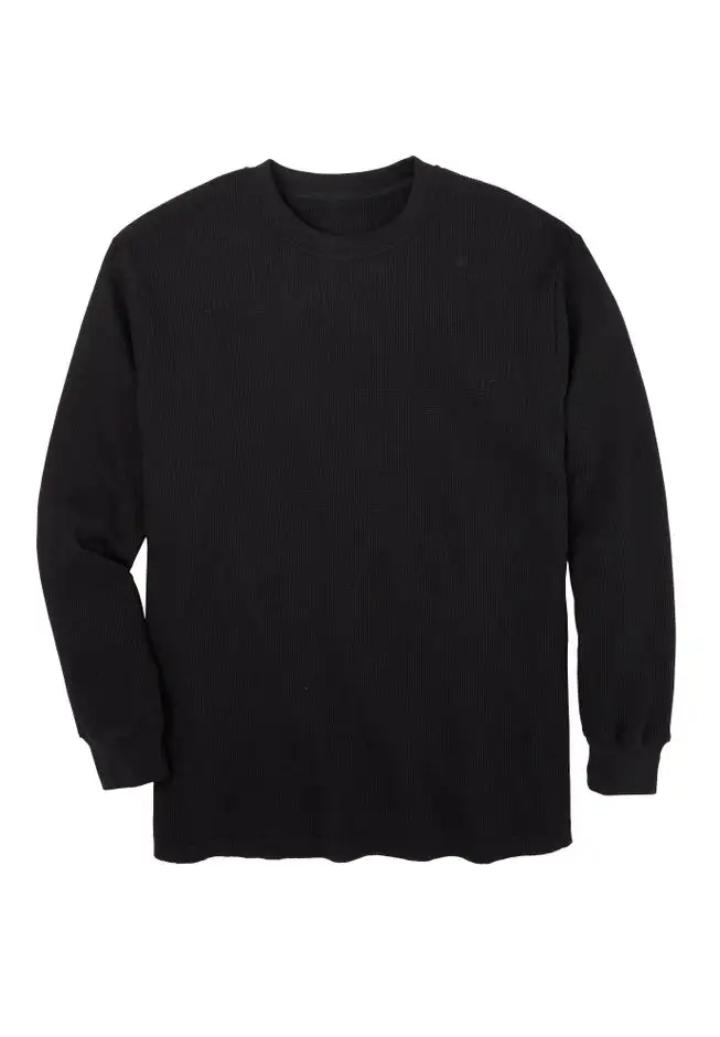 Waffle-knit Thermal Crewneck Tee