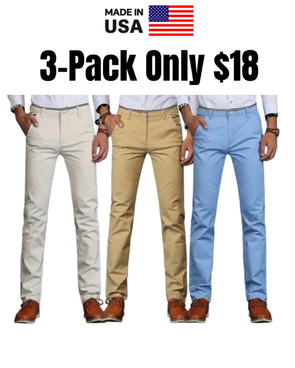 Men's Stretch Straight Leg Dress Chinos