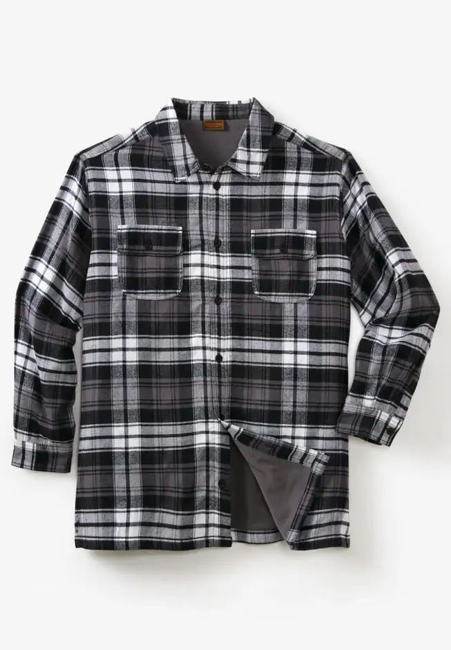 Fleece-Lined Flannel Shirt Jacket