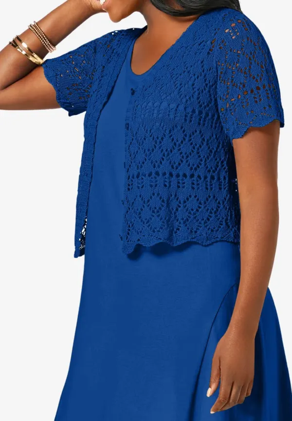 Solid Color Crochet Cardigan