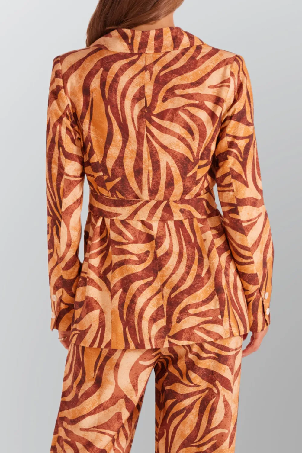 Orange Basic Comfort Slim Fit Lace-Up Jacket