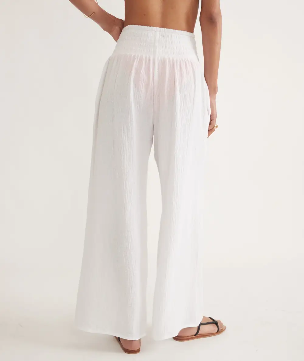 Flowy White Palazzo Pants