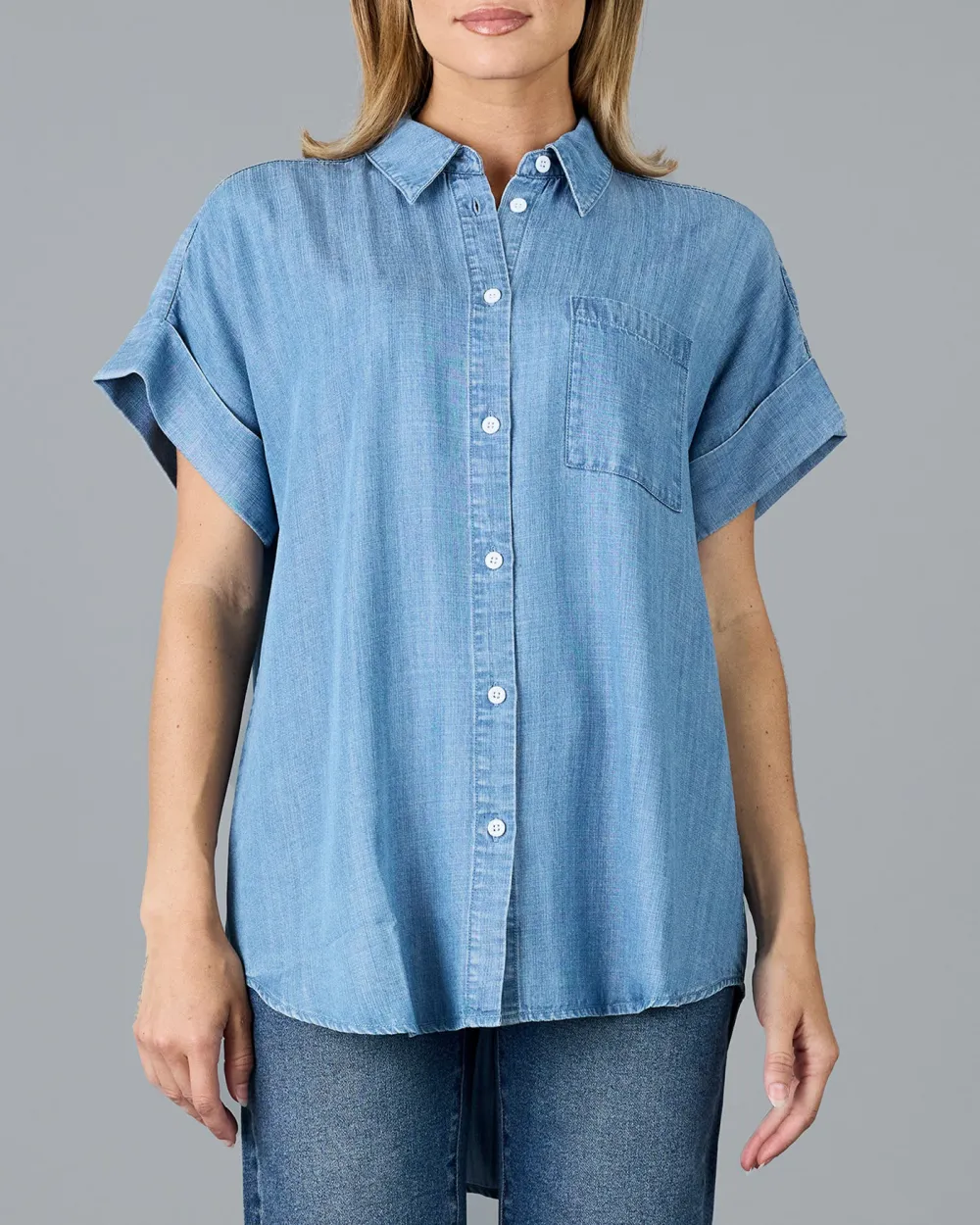 Loose Fitting Denim Shirt