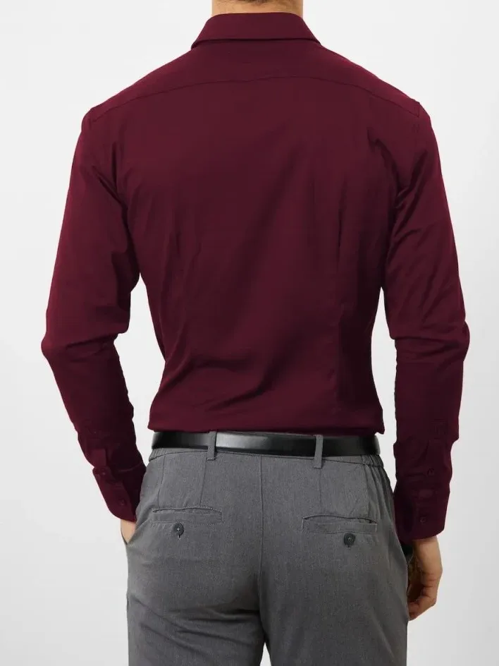 Burgundy Soft Comfortable Business Blouse