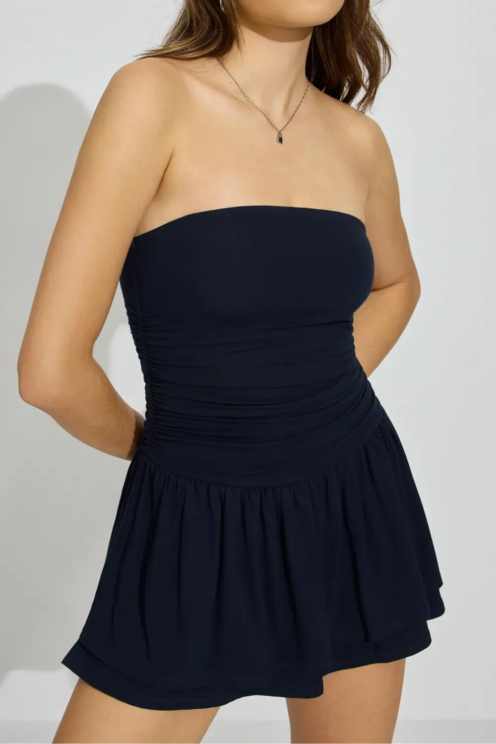 Flirty Hem Tube Mini Dress