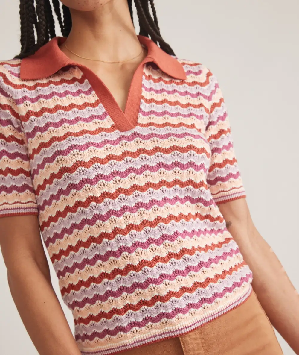 Short Sleeve Polo Style Knitwear