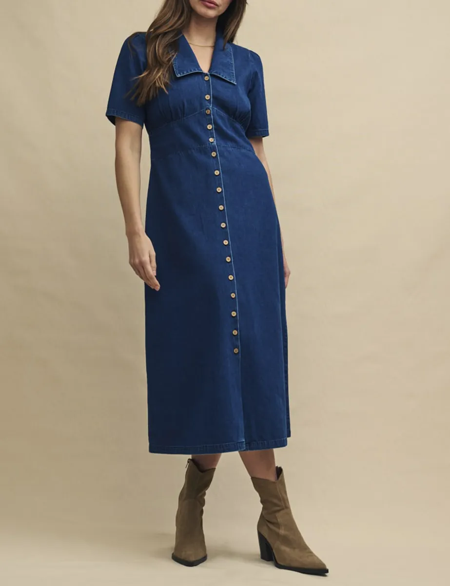 Dark Denim Midi Dress
