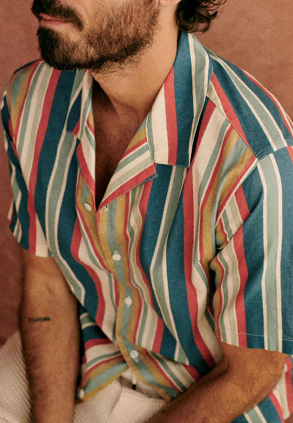 Shirt-Stripes Blue Green Red