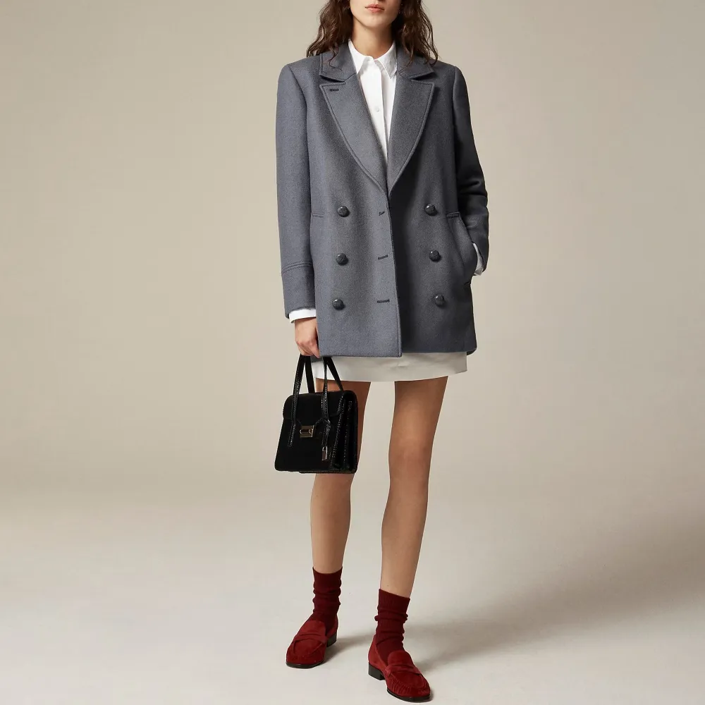 Peacoat Wool-Blend Melton Jackets