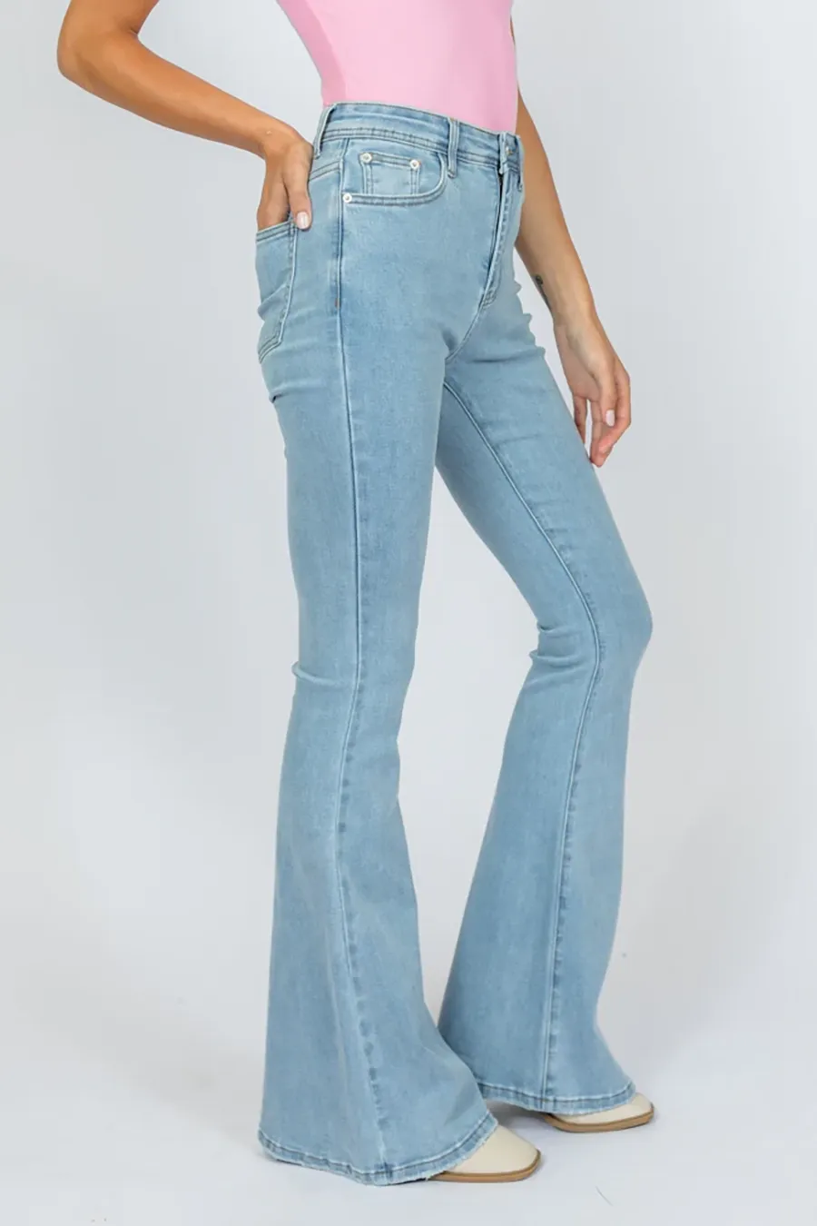 Light Wash Stretchy Flare Jeans