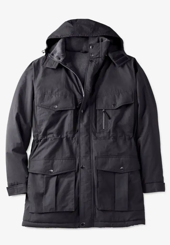Longer-length Boulder Creek fleece-lined parka