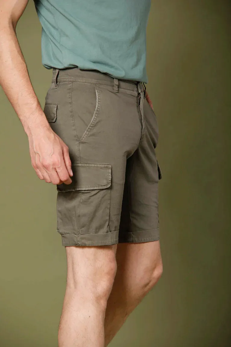 Men's Fashion Military Green Slim Fit Cotton Shorts