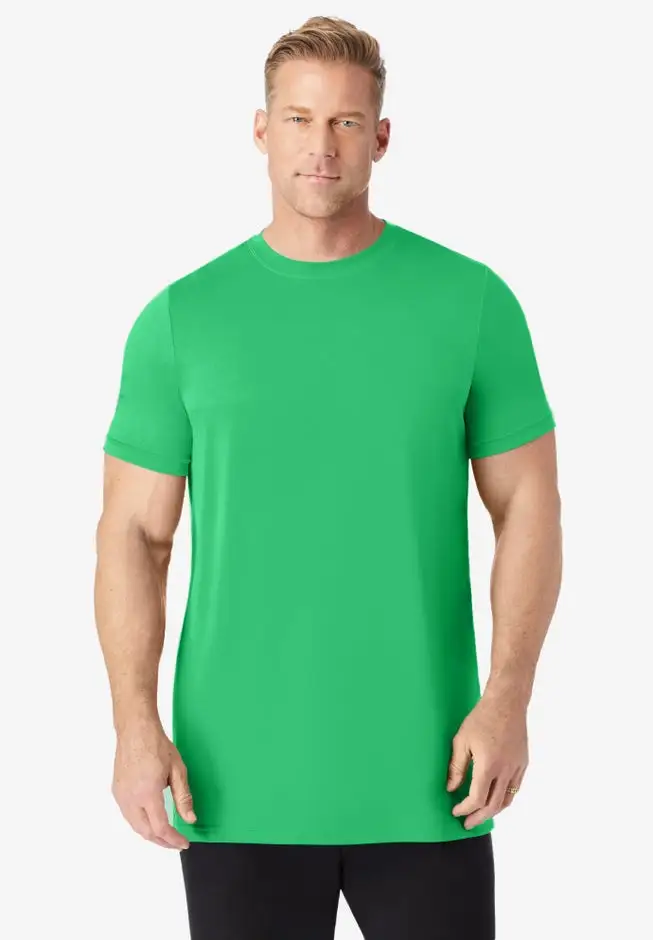 No Sweat Longer-Length Short Sleeve Crewneck Tee
