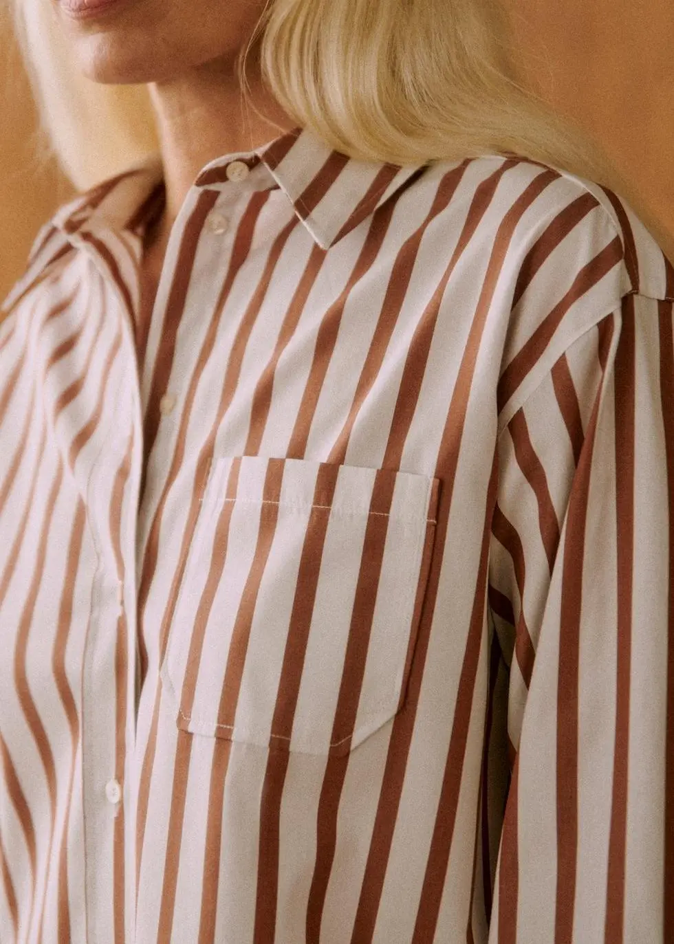 Long Sleeved Striped Loose Shirt