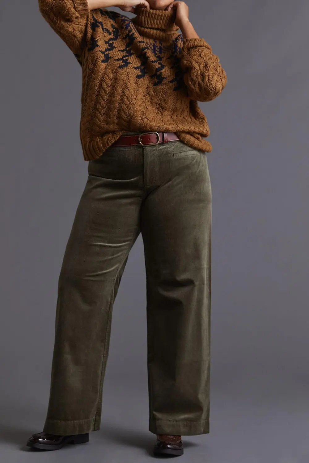 Corduroy Wide-Leg Pants