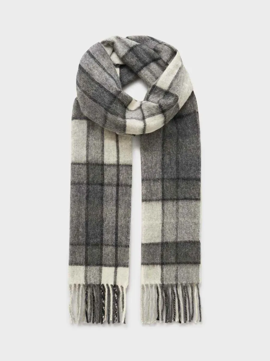 Classic Plaid Fringed Scarf