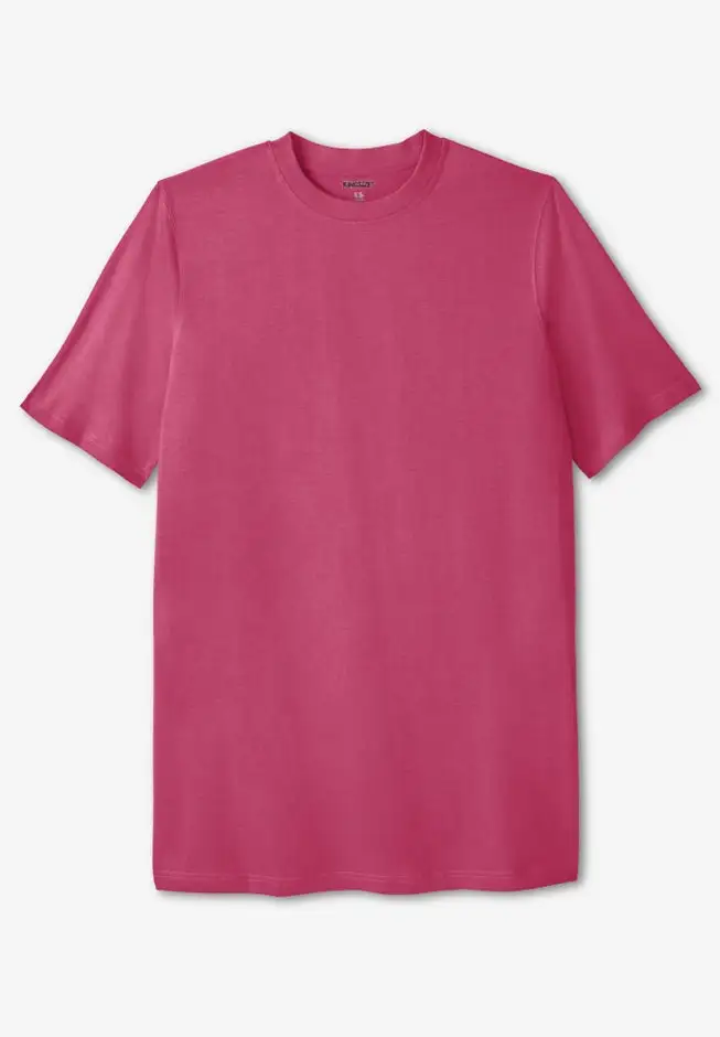 Shrink-Less Lightweight Longer-Length Crewneck T-Shirt