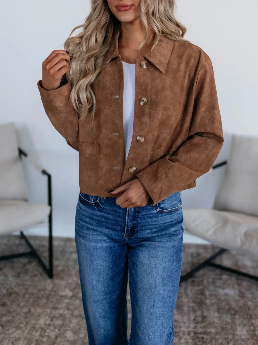 Dropped Shoulder Cropped Jacket