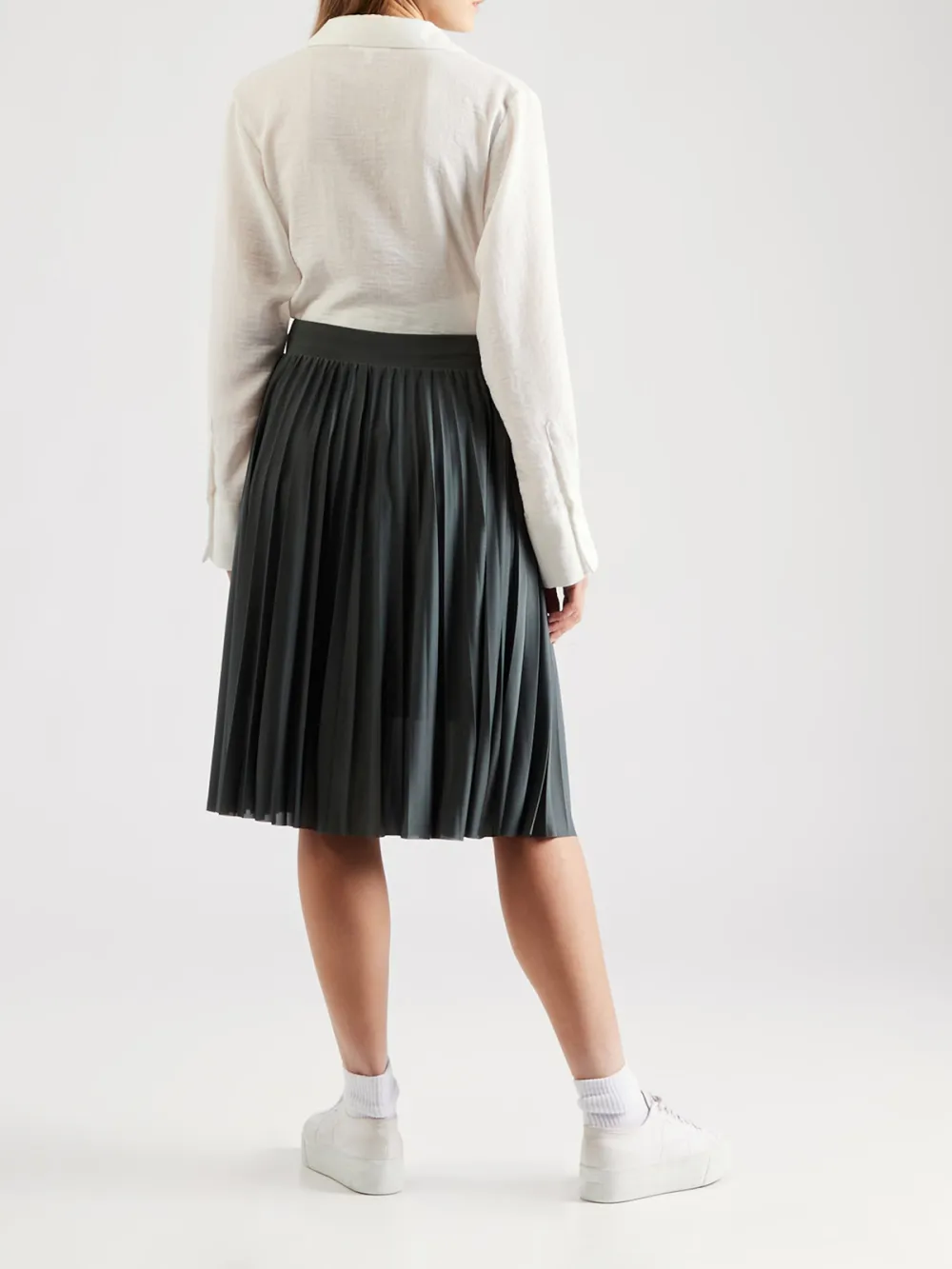 Plain Colored Casual Style Pleated Skirt