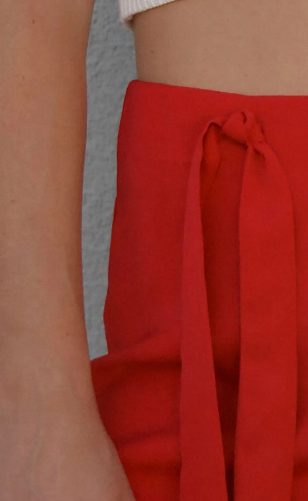 High Rise Red Mini Skort