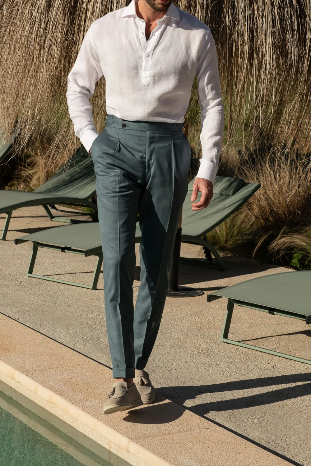Water Green Trousers Men'S Fashion