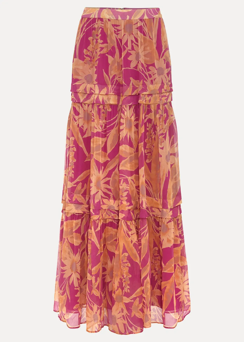 Gauze Floral Half-Length Dress