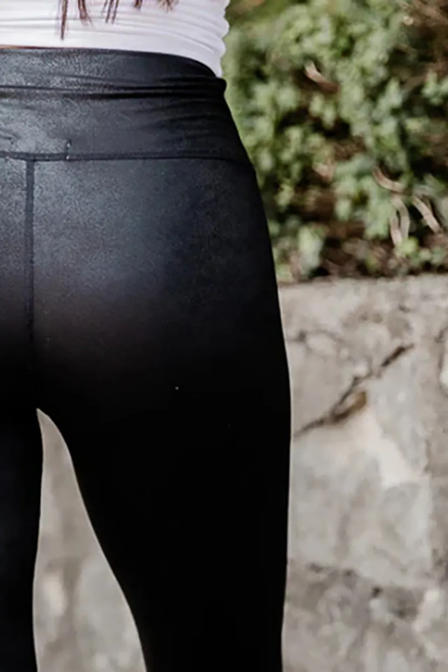 Black Faux Leather Leggings Black