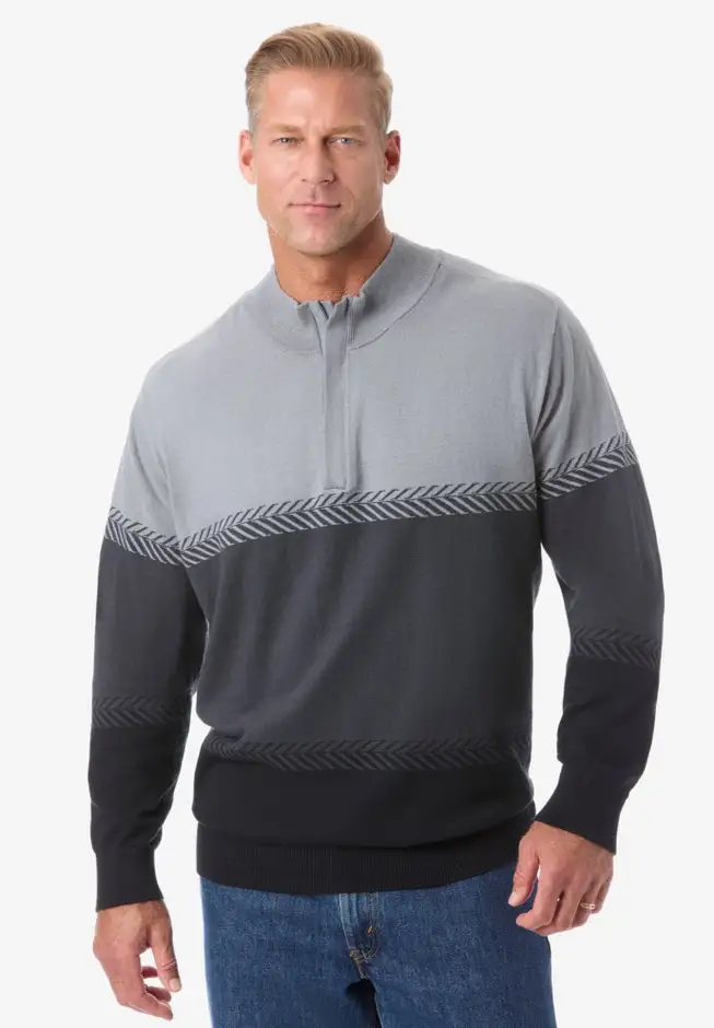 Quarter Zip Mock Neck Lightweight Sweater
