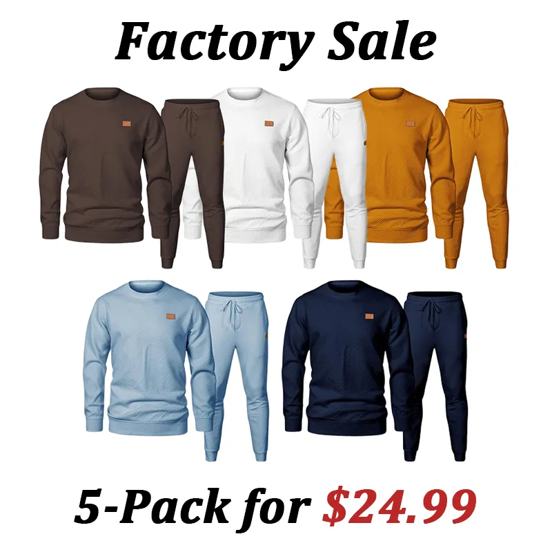 🔥Last Day Promotion 89% OFF🔥Men's 2-Piece Knitted Casual Suit - Sweatshirt & Pants for Daily Lounge Wear