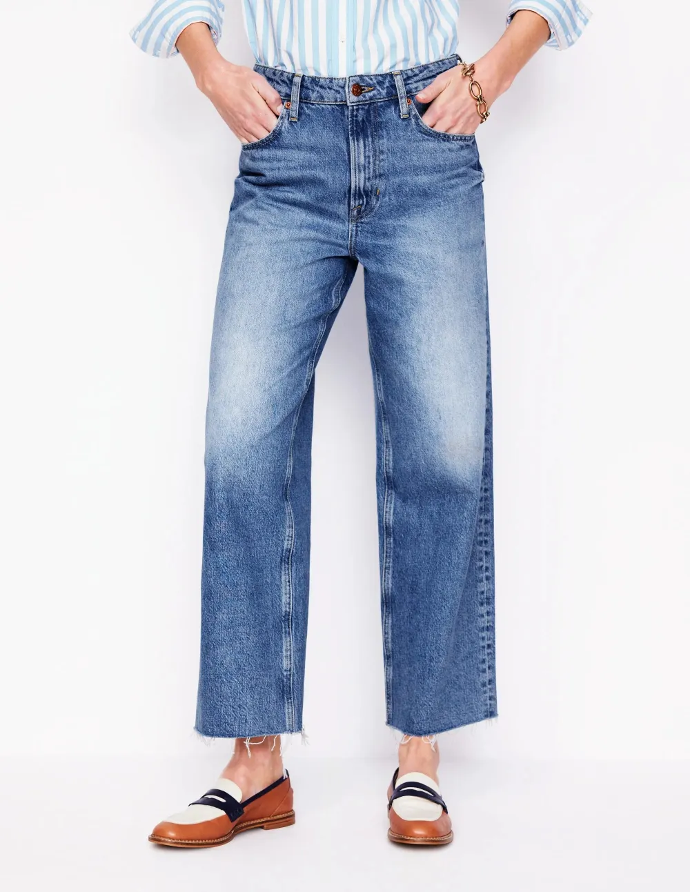 Medium Blue Wide - Leg Jeans