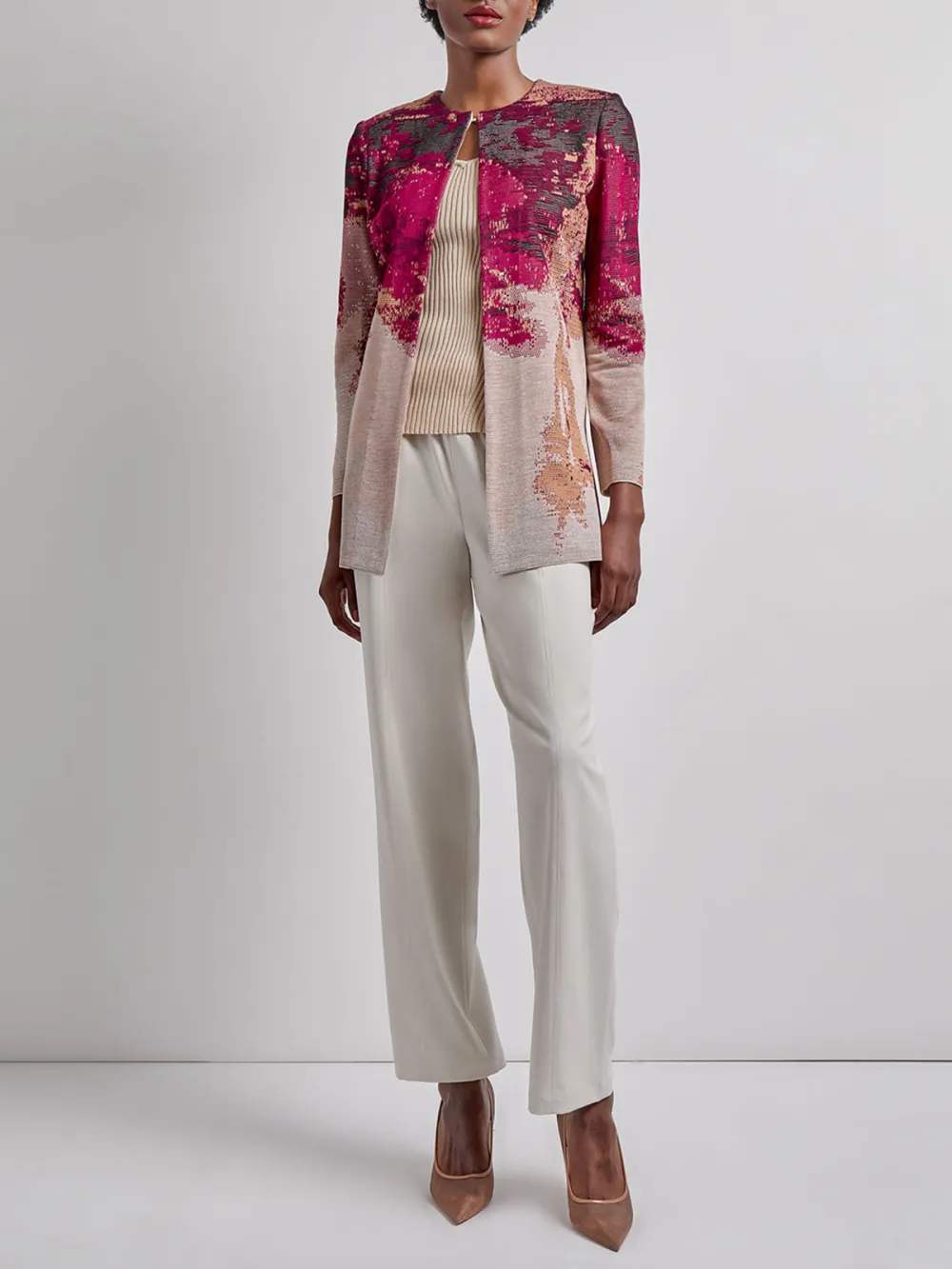 Jacquard Open Jacket