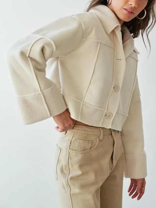Lyndsey Sherpa Cropped Jacket