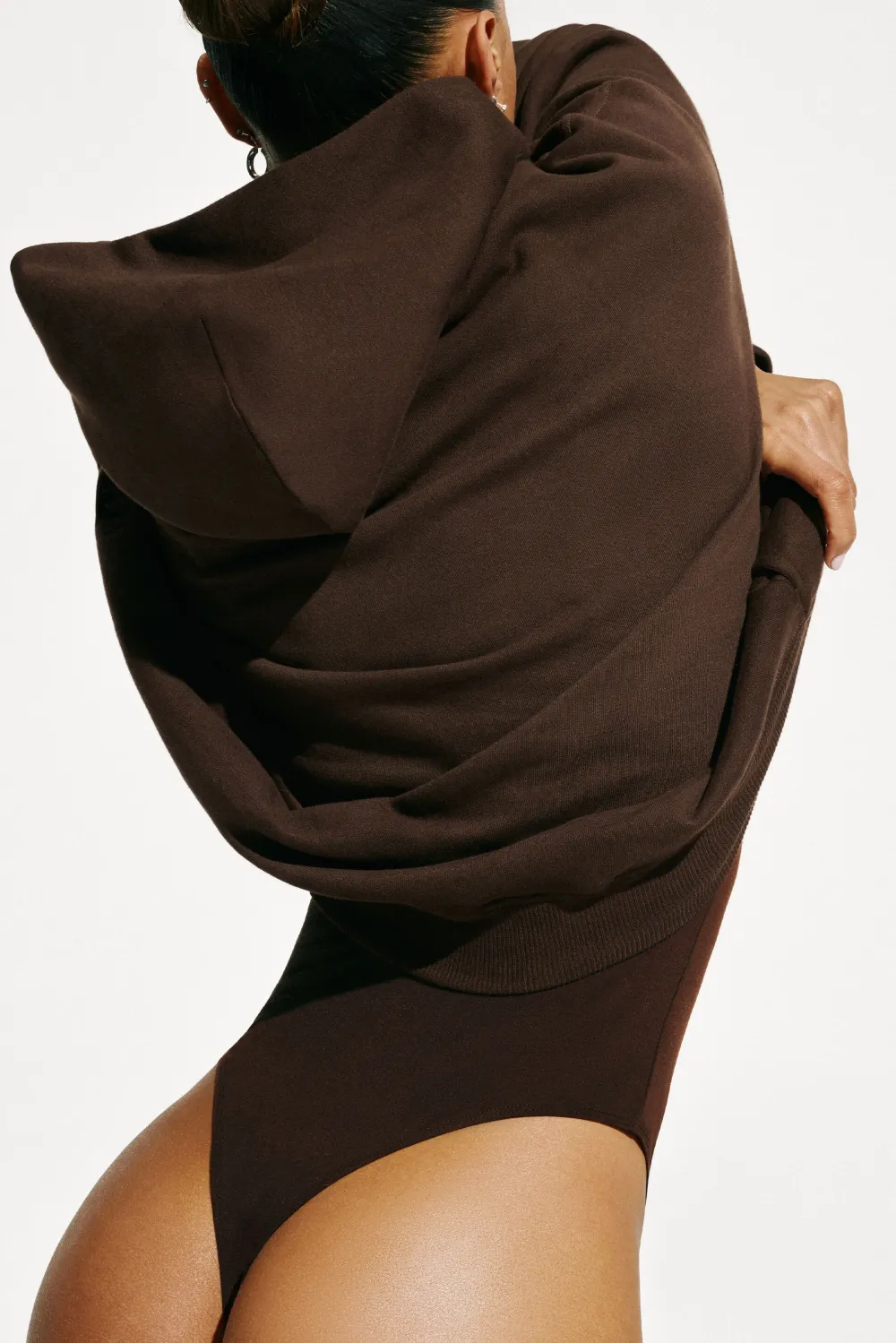 Brown Oversized Hooded Pullover