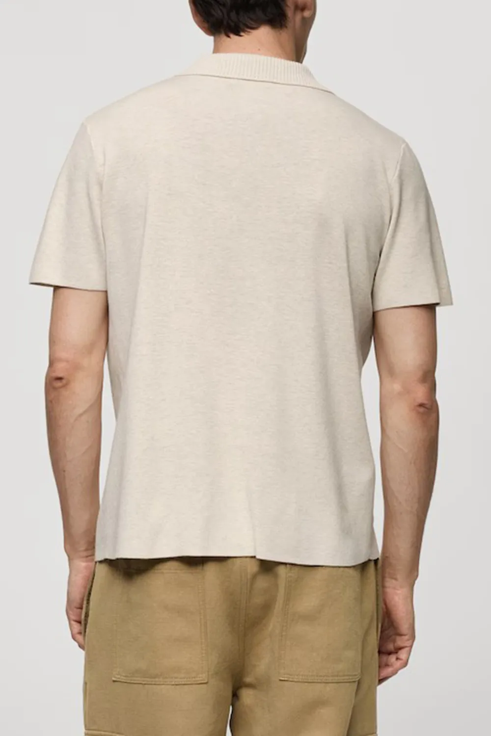 V-Neck Polo Collar Shirt