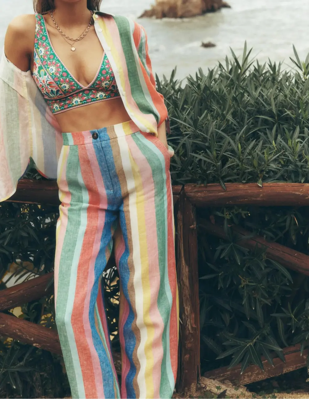 Multicolor Striped Dulwich Linen Pants