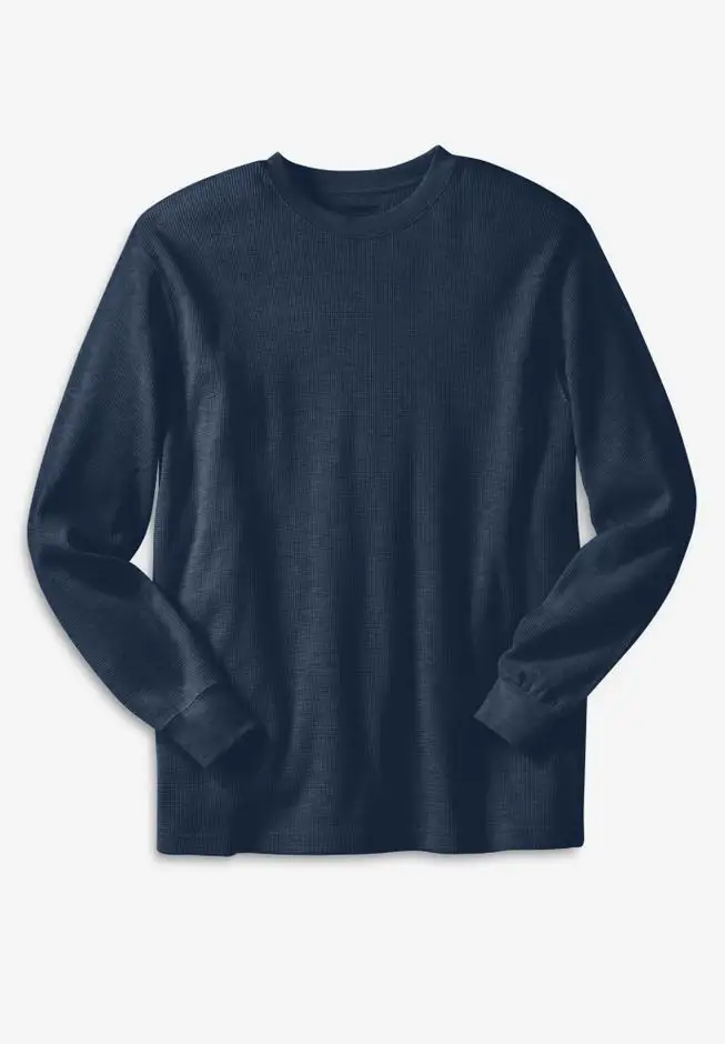 Waffle-knit Thermal Crewneck Tee