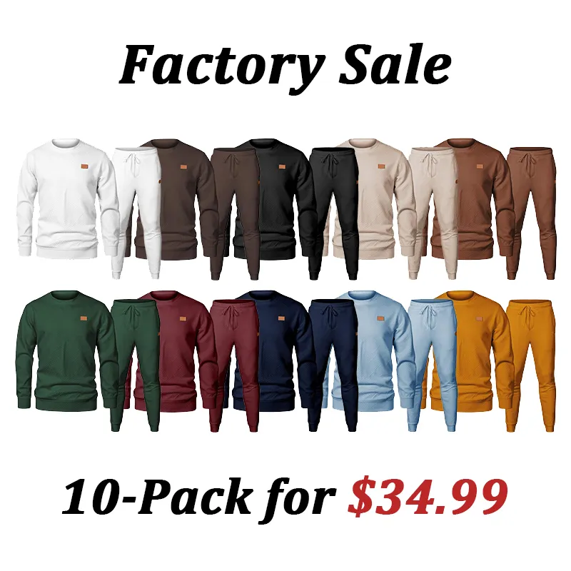 🔥Last Day Promotion 89% OFF🔥Men's 2-Piece Knitted Casual Suit - Sweatshirt & Pants for Daily Lounge Wear