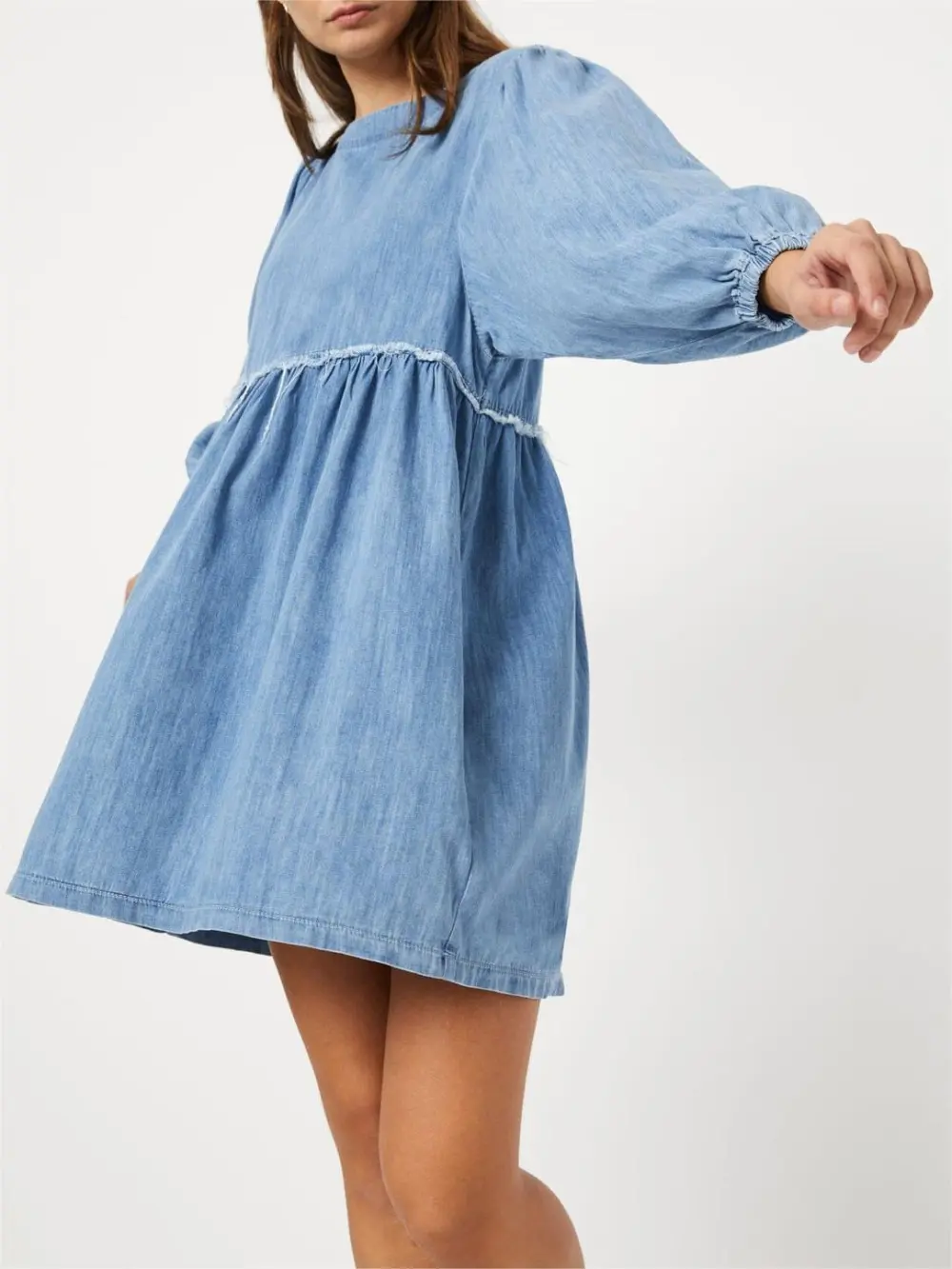 Crew Neck Loose Denim Dress