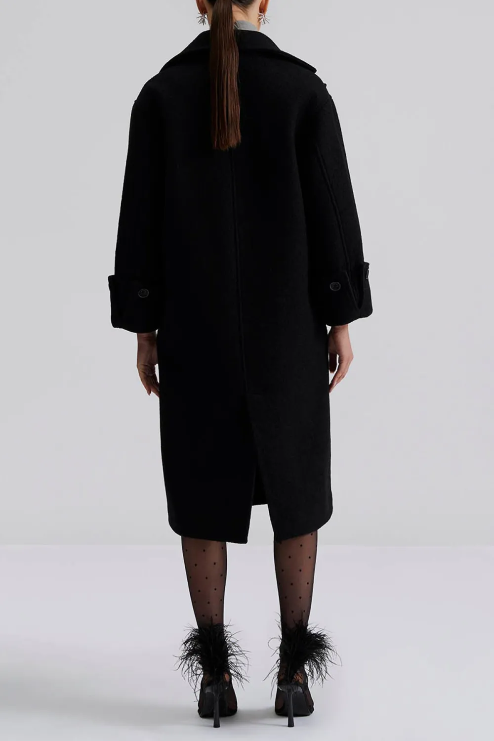 Long Length Wool Blend Coat