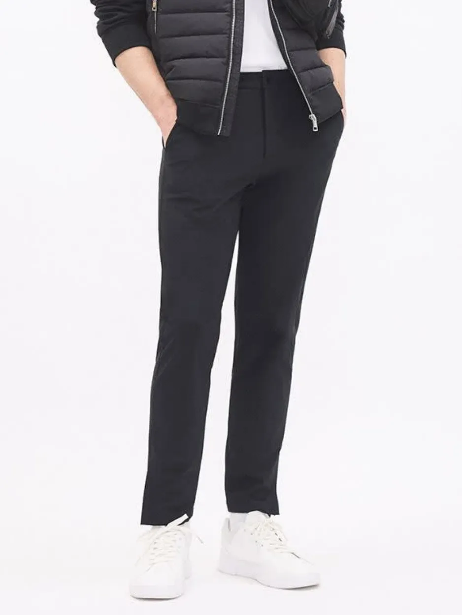 Black Super-Stretch Slim-Fit Leisure Pant