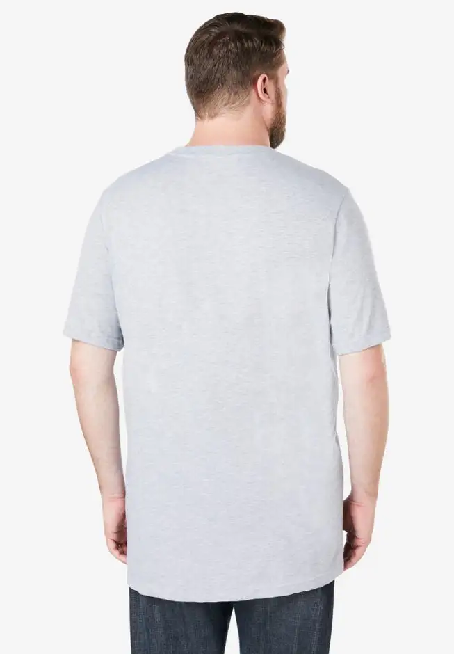 Shrink-Less Lightweight Longer-Length Crewneck Pocket T-Shirt