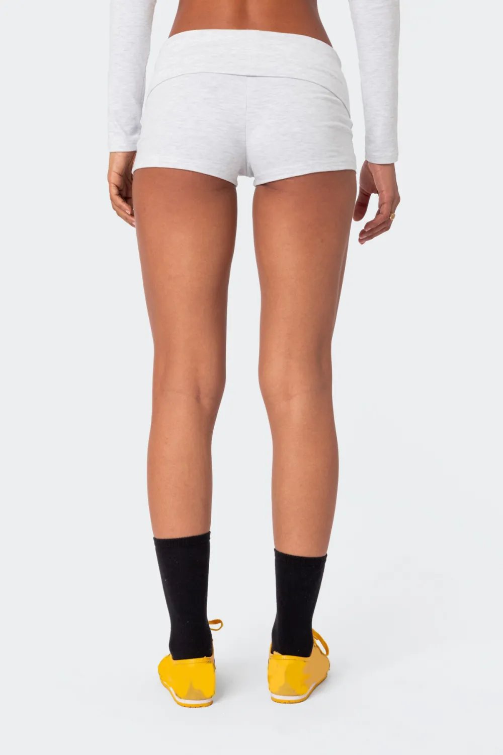 White Fold Over Shorts