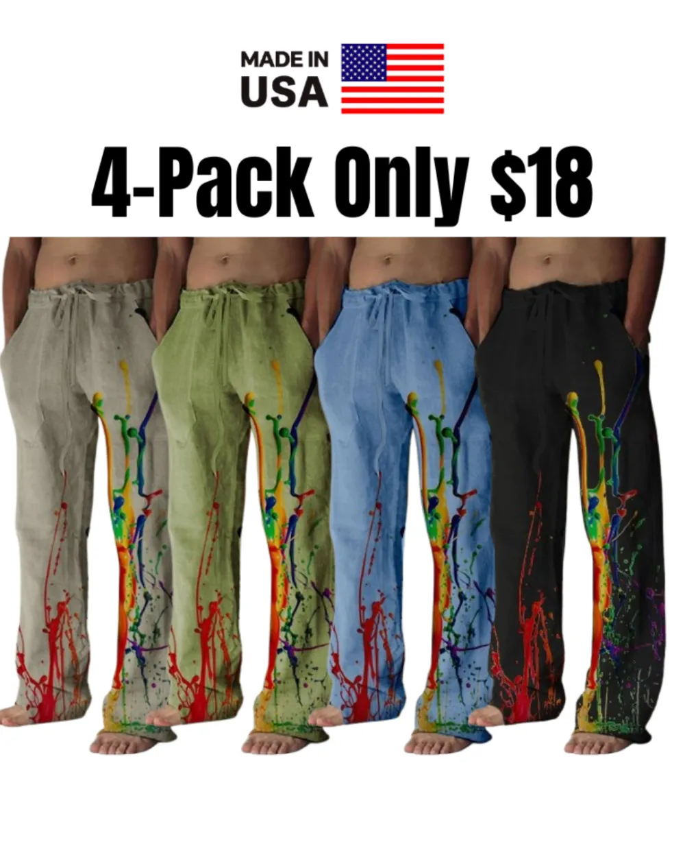Men's Graphic Prints Graffiti Linen Pants