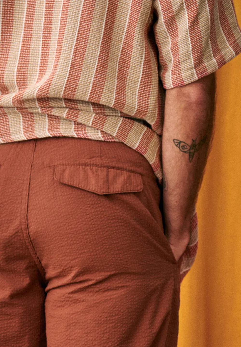 Trousers-Rust Seersucker