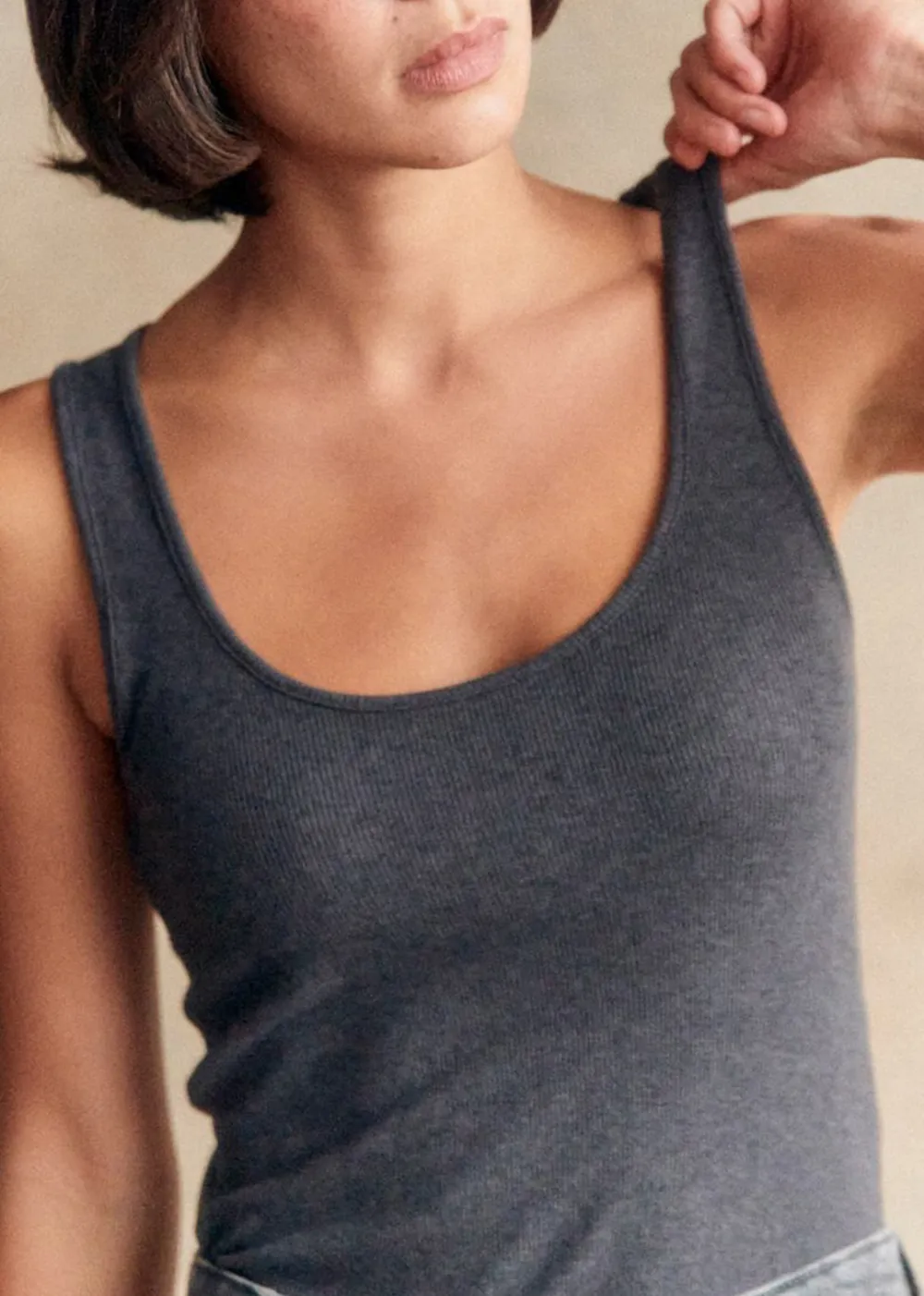 Solid Lyocell And Wool Vest