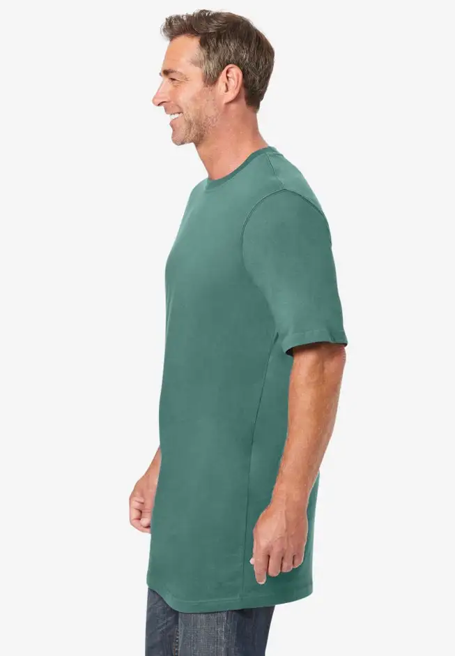 Shrink-Less Lightweight Longer-Length Crewneck T-Shirt