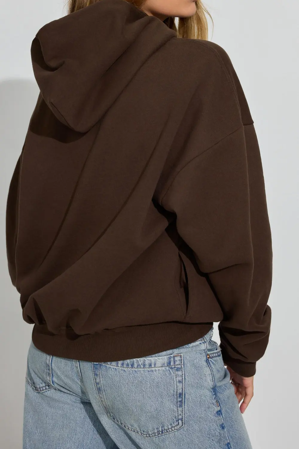 Brown Oversized Hooded Pullover